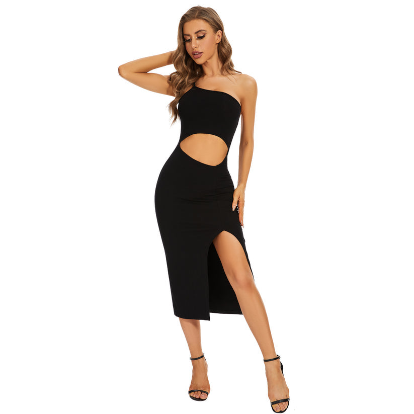 Solid Rib Cut Out Dress