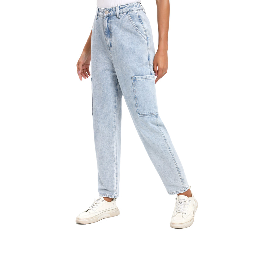 High Waist Straight Leg Jeans